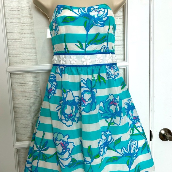 Lilly Pulitzer Dress “Shorely Blue Tossing The Line” SZ 0 - Picture 10 of 11